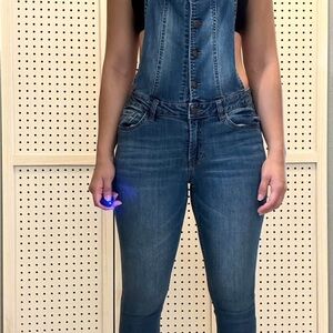 Refuge Blue Denim Overalls Classic Style